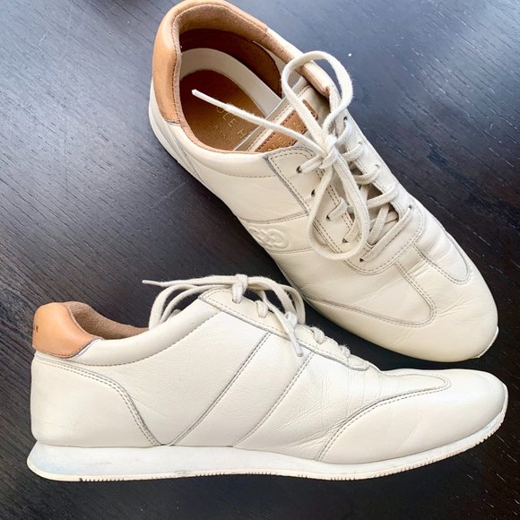 Cole Haan Shoes - Cole Haan Trafton Vintage Leather Trainers Ivory